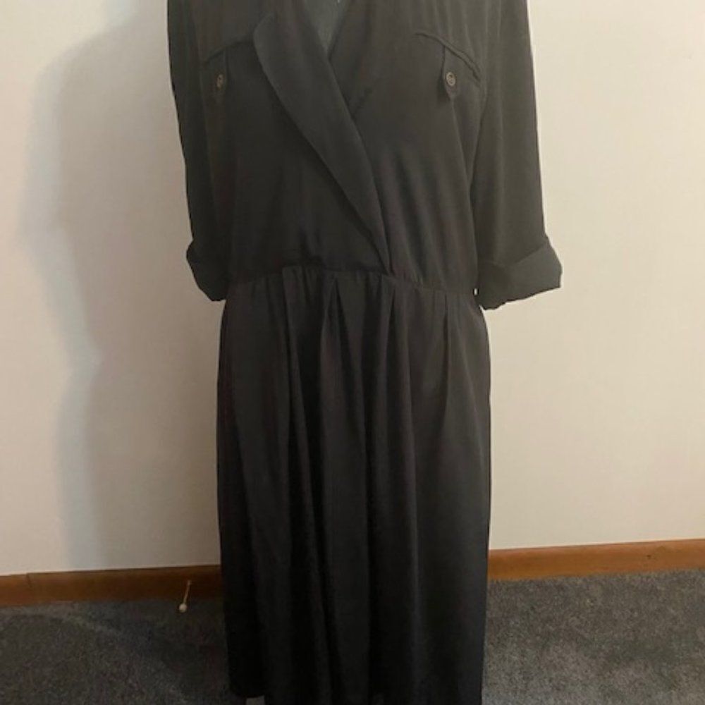 Ms. Chaus Black Wrap Front Bodice maxi dress, size 10